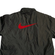 NIKE Vintage 90s Retro Black Swoosh Jacket Men's 2XL Full Zip  Padded Polyester  Reversible Puffer