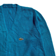 LACOSTE Blue   Cotton  Cardigan Knitwear Sweater Men's Small