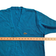 LACOSTE Blue   Cotton  Cardigan Knitwear Sweater Men's Small