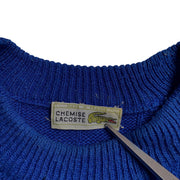 LACOSTE Blue   Cotton Crewneck  Knitwear Sweater Men's Small