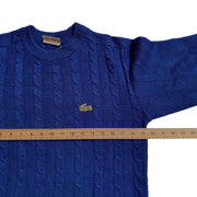 LACOSTE Blue   Cotton Crewneck  Knitwear Sweater Men's Small