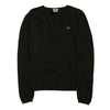 LACOSTE Black   Cotton  V-Neck Knitwear Sweater Women's XS