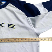 NIKE Vintage 90s Retro White Navy   Polyester   Sweatshirt Men's Large