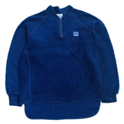 HELLY HANSEN Vintage 90s Retro Blue   Polyester  Quarter Zip Fleece Men's Medium