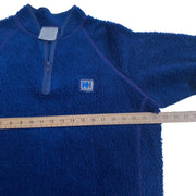 HELLY HANSEN Vintage 90s Retro Blue   Polyester  Quarter Zip Fleece Men's Medium