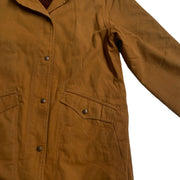 L.L BEAN Brown Button Down  Fleece Lined Chore Long Coat Trench Jacket Women's Medium