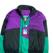 Vintage 90s Retro Multicolor Purple    Polyester Ski Snowboard Bomber Jacket Men's Large