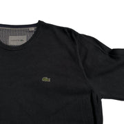 LACOSTE Black   Cotton Crewneck  Knitwear Sweater Men's Large