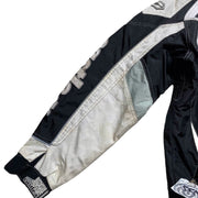 00s Vintage y2k White Black Motorcycle Jacket Women's XL