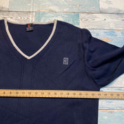 Vintage 90s Tennis Court Nike Front Embroidery V-Neck Sweater Men's Medium