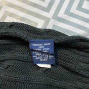 Black Chaps V-Neck Cable Knit Sweater Men's XL
