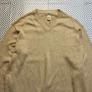 Beige L.L.Bean V-Neck Sweater Men's XL