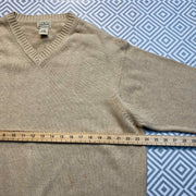Beige L.L.Bean V-Neck Sweater Men's XL