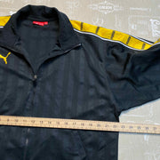 Black and Yellow Puma Full zip up Polyester Track Jacket Men's Medium