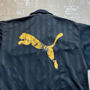 Black and Yellow Puma Full zip up Polyester Track Jacket Men's Medium