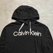 Black Calvin Klein Cropped Oversized Hoodie Women's Large