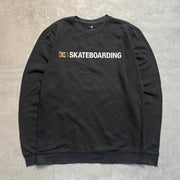 Black DC Skateboarding Front Print Sweatshirt Men's Medium