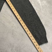 Grey Chaps Button Down Ralph Lauren Large Sweater Knit