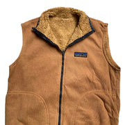 Patagonia 90s Vintage Retro Brown   Fleece Lined Cotton Gilet  Jacket Men's Medium