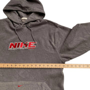 Nike 00s Vintage y2k Grey Spellout Hoodie Men's Medium