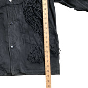 90s Vintage Retro Black    Suede Leather Southwestern  Jacket Men's Medium