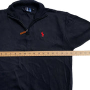 Polo Ralph Lauren Navy   Cotton  Quarter Zip Knitwear Sweater Men's Large
