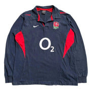 Nike 00s Vintage y2k Navy England L/S Away 2003/04   Cotton    Shirt Men's XL