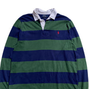 Polo Ralph Lauren Green Navy Rugby   Cotton    Shirt Men's Large