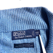 Polo Ralph Lauren Blue  Cotton Quarter Zip Knitwear Sweater Men's 4XL